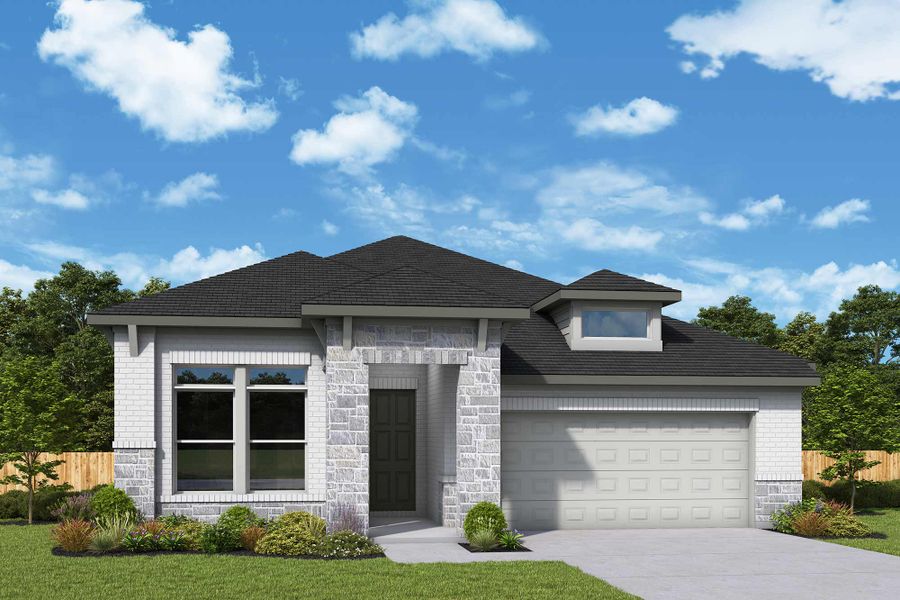 Representative exterior photo of a completed home built from the The Rose by David Weekley Homes in Kresston, Montgomery, TX (Image 2).