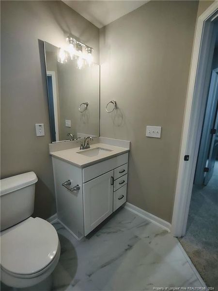 Master bath vanity with quartz counters