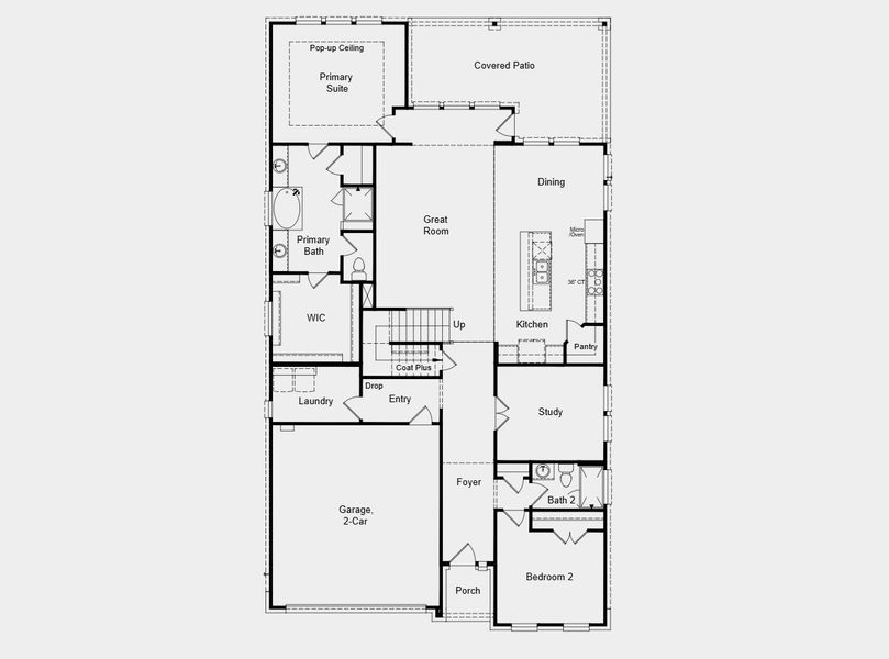 2D floor plan layout for the Windsor by Taylor Morrison in Turners Crossing, Austin, TX (Image 3). 2D floor plan layout for the Windsor by Taylor Morrison in Turners Crossing, Austin, TX (Image 3).