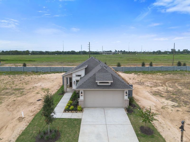 Front exterior of a new home in Jubilee, Hockley, TX, highlighting curb appeal (Image 2).