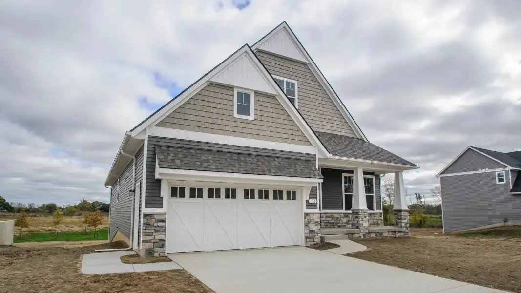 Representative exterior photo of a completed home built from the The Abington by Norfolk Homes in Offsite Builds Southern Michigan, Ann Arbor, MI (Image 35).