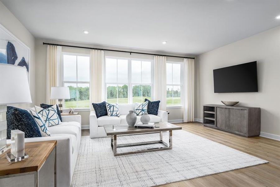 Representative furnished interior of a home built from the Schuman by Ryan Homes in Stowe Branch Townhomes, Charlotte (Image 10).