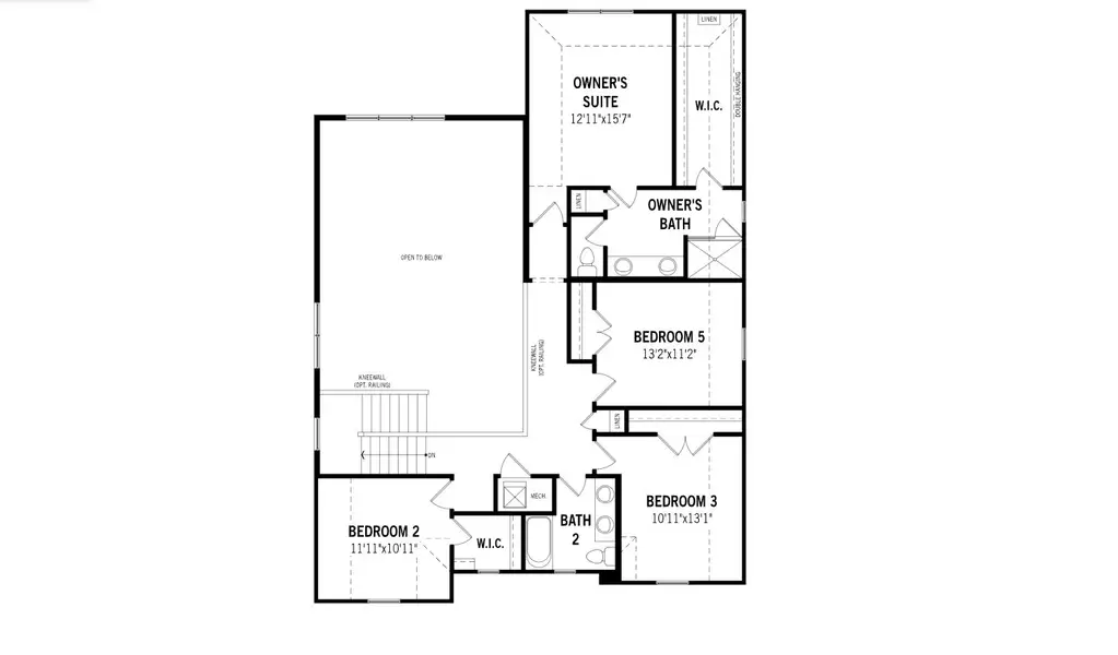 2D floor plan layout for the Rayburn by Mattamy Homes in Bridges at Preston Crossings, Gunter, TX (Image 4).