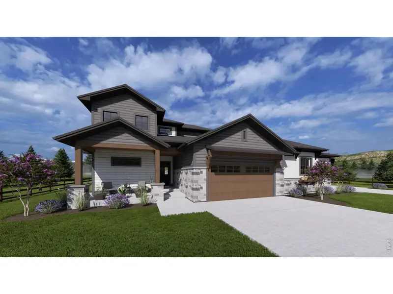 Front exterior of a new home in , Timnath, CO, highlighting curb appeal (Image 3). Front exterior of a new home in , Timnath, CO, highlighting curb appeal (Image 3).