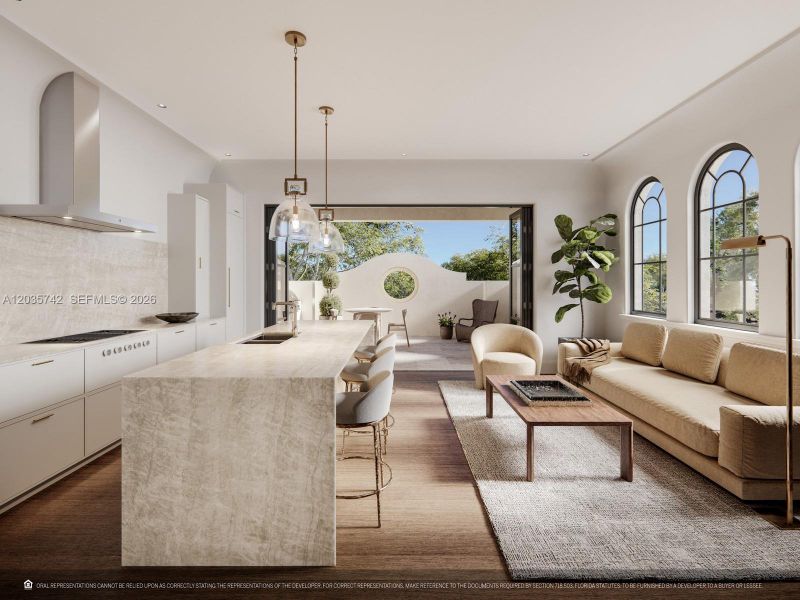 Furnished interior view inside a new home in , Coral Gables (Image 2). Furnished interior view inside a new home in , Coral Gables (Image 2).