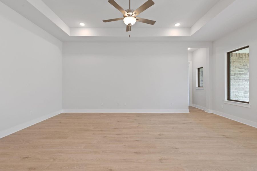 Family Room with tray ceiling Family Room with tray ceiling