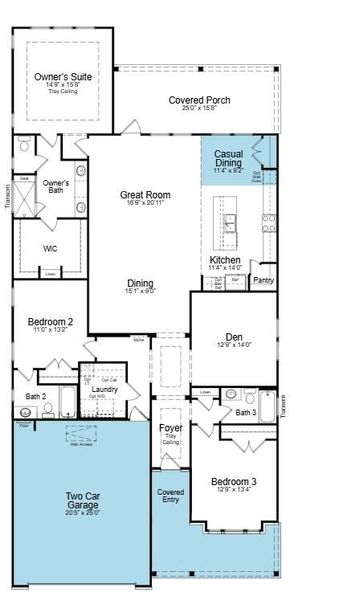 2D floor plan layout of this home in Cresswind Georgia at Twin Lakes, Hoschton, GA (Image 3). 2D floor plan layout of this home in Cresswind Georgia at Twin Lakes, Hoschton, GA (Image 3).