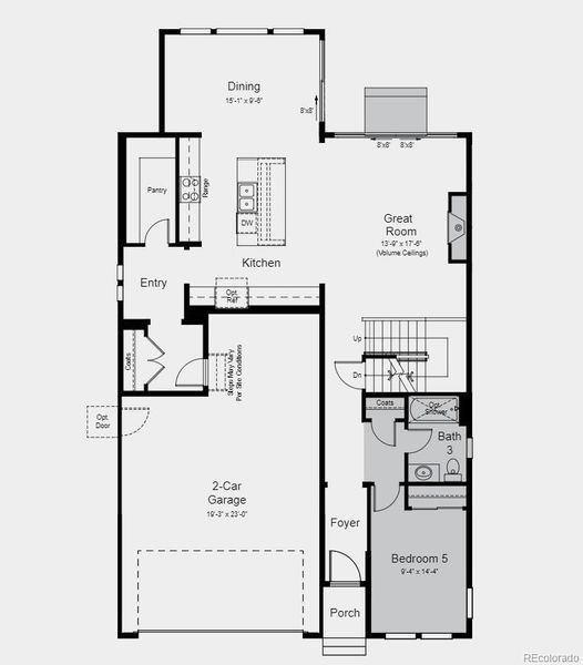 Structural options added include: first floor guest suite, 12' sliding glass door, modern fireplace.