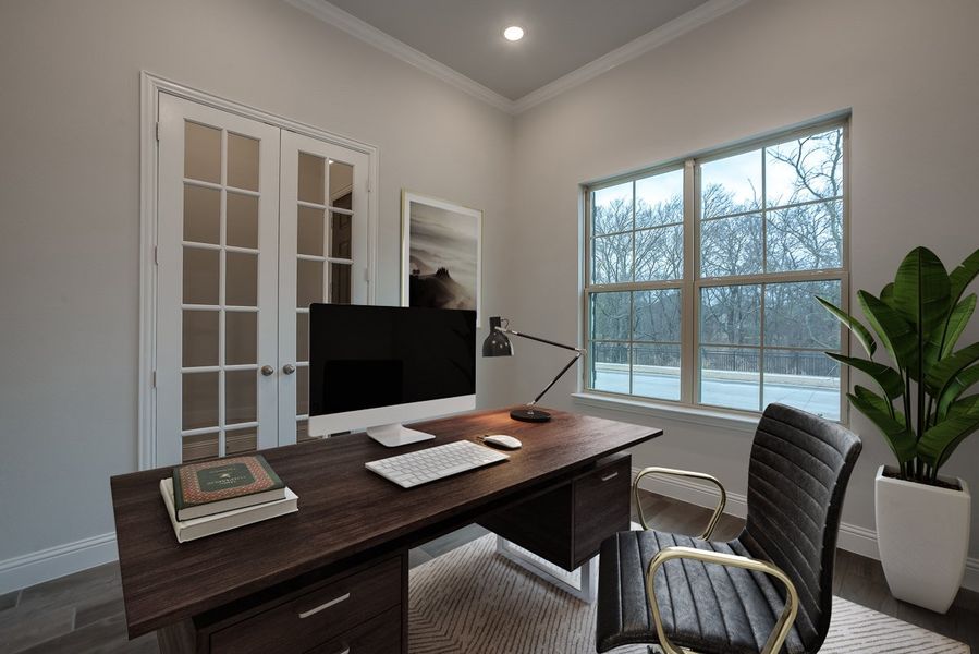 Representative furnished interior of a home built from the Meridian by Beazer Homes in Treeline, Justin (Image 8).