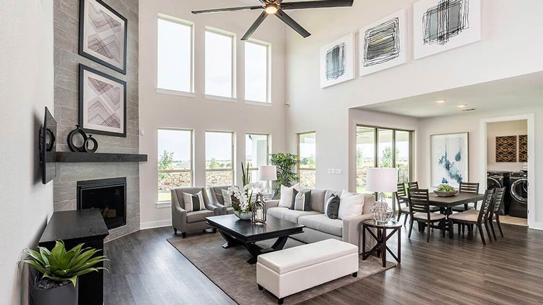 Representative furnished interior of a home built from the Sapphire by Taylor Morrison in Santa Rita Ranch, Liberty Hill (Image 5). Representative furnished interior of a home built from the Sapphire by Taylor Morrison in Santa Rita Ranch, Liberty Hill (Image 5).