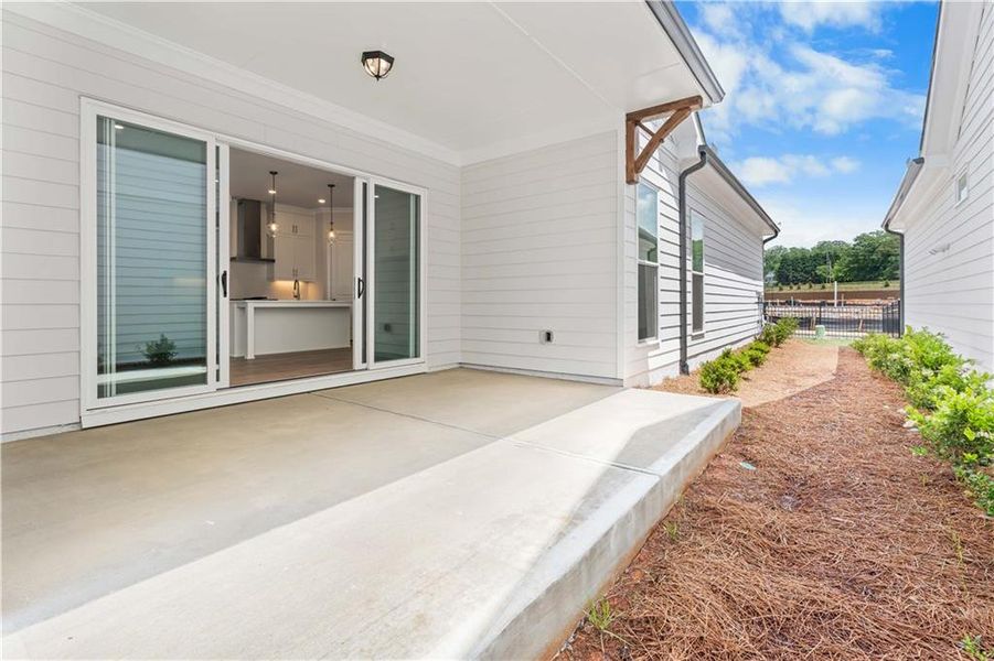 Exterior details and patio area of a home in Promenade at Sawnee Village, Cumming (Image 2).