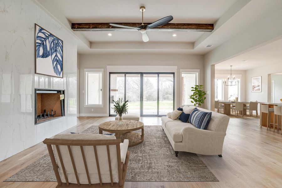 Representative furnished interior of a home built from the The Beaumont by Kenmark Homes in Cotten Creek, Azle (Image 7). Representative furnished interior of a home built from the The Beaumont by Kenmark Homes in Cotten Creek, Azle (Image 7).