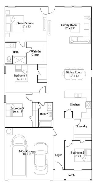 2D floor plan layout of this home in The Grand Prairie, Hockley, TX (Image 2). 2D floor plan layout of this home in The Grand Prairie, Hockley, TX (Image 2).