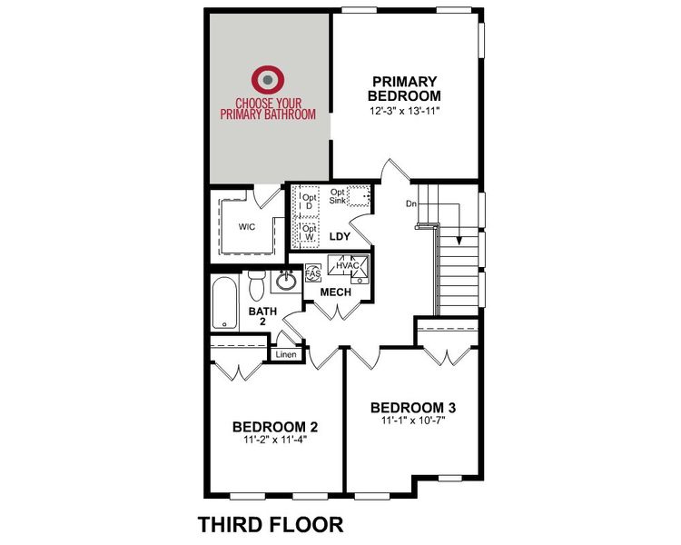 2D floor plan layout for the Brayton by Beazer Homes in Towne Village at Suwanee Dam, Sugar Hill, GA (Image 6).