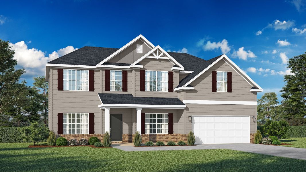 Representative exterior photo of a completed home built from the The Richland by RTS Homes in Tibet Road at Sassafras, Allenhurst, GA (Image 1).