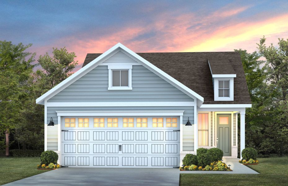Front exterior of a new home in The Haven at Riverlights, Wilmington, NC, highlighting curb appeal (Image 21).