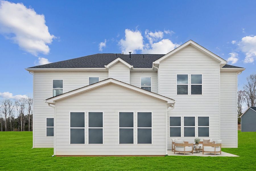 The Seneca Rear Exterior with Sunroom and Patio