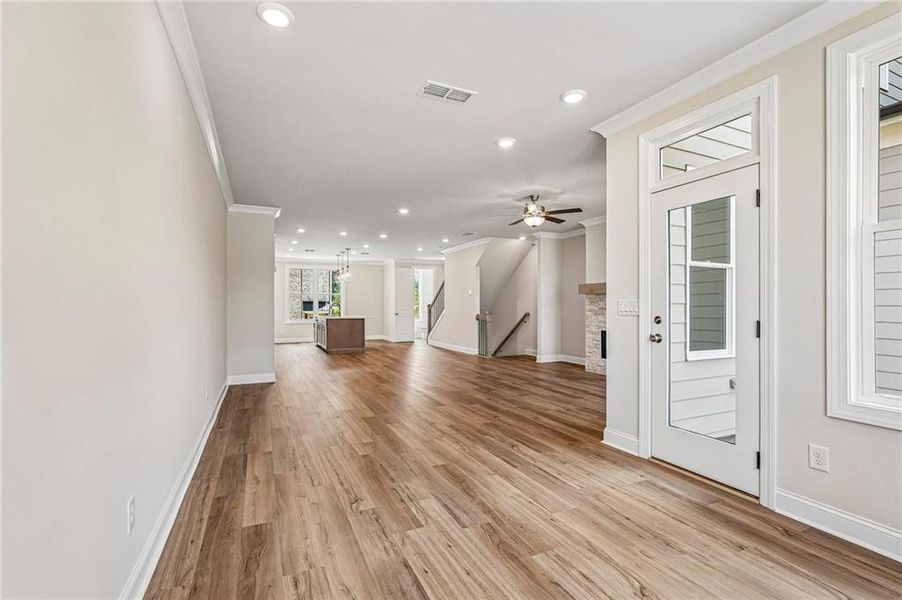 Spacious, unfurnished interior of a new home in Waterside Townhomes, Peachtree Corners (Image 18). Spacious, unfurnished interior of a new home in Waterside Townhomes, Peachtree Corners (Image 18).
