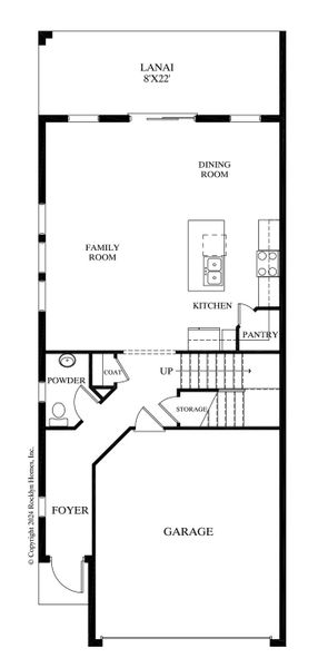 2D floor plan layout for the Hanover by Rocklyn Homes in Emerald Fields, Hudson, FL (Image 3).