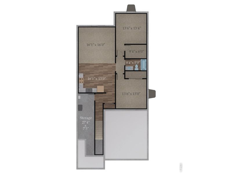 2D floor plan layout of this home in Wilson Commons, Loveland, CO (Image 4).