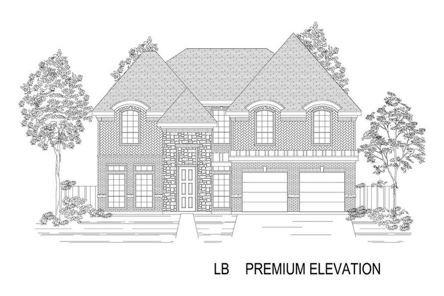 Representative rendering of the exterior for the Hillcrest 45 2F (w/Media) by First Texas Homes (Image 22).