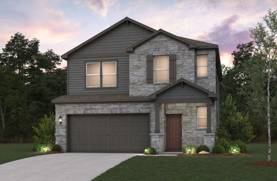 A grey house with a driveway. A grey house with a driveway.