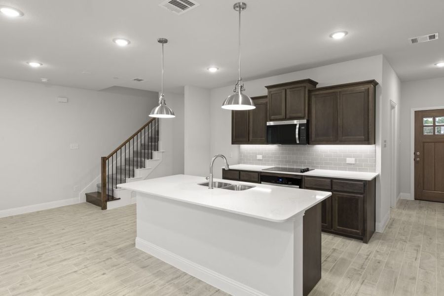 Front exterior of a new home in Sereno Oaks at Buckner Terrace, Dallas, TX, highlighting curb appeal (Image 8).