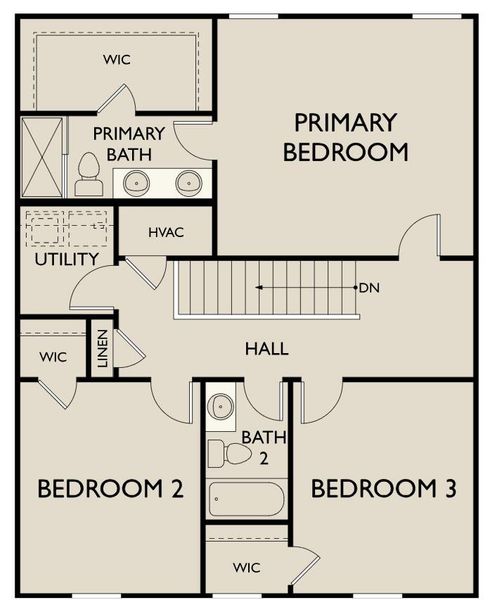 2D floor plan layout of this home in Tea Farm: Lake Series, Ravenel, SC (Image 2).
