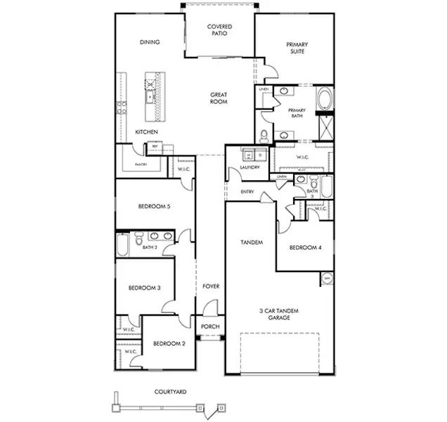 2D floor plan layout of this home in Mountain View Estates Signature Series, Buckeye, AZ (Image 3).