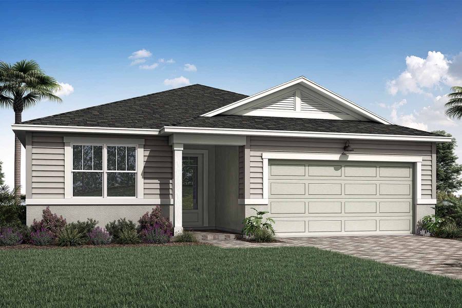 Front exterior of a new home in Tradition, Port St. Lucie, FL, highlighting curb appeal (Image 1). Front exterior of a new home in Tradition, Port St. Lucie, FL, highlighting curb appeal (Image 1).