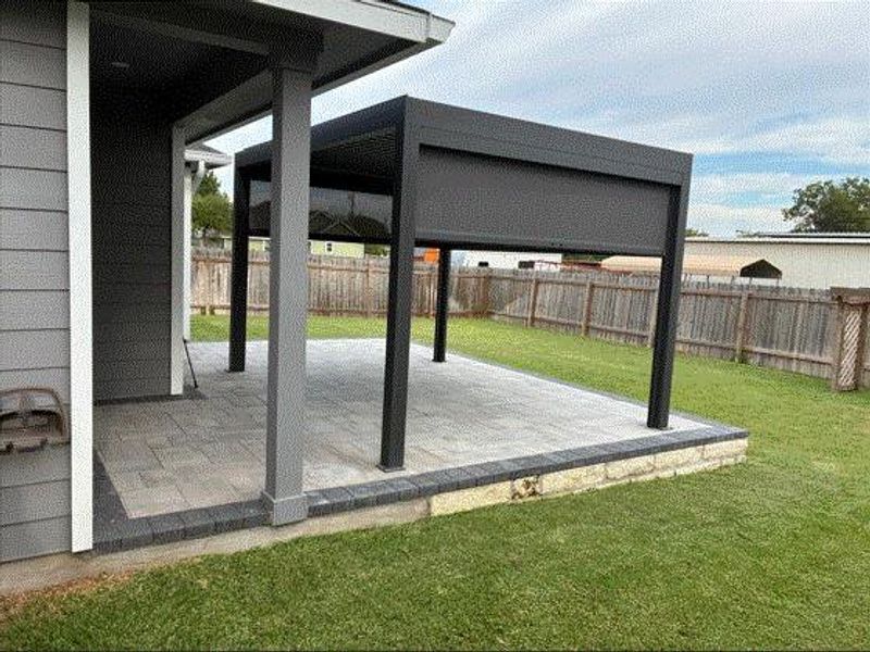 Screened pergola and large deck