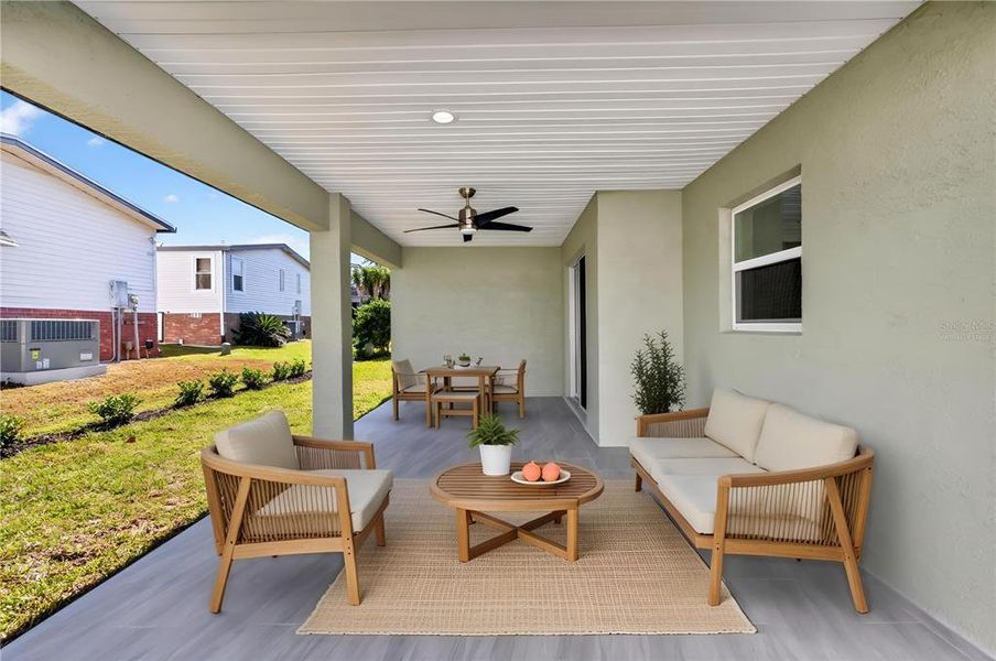 Exterior details and patio area of a home in , The Villages (Image 3). Exterior details and patio area of a home in , The Villages (Image 3).