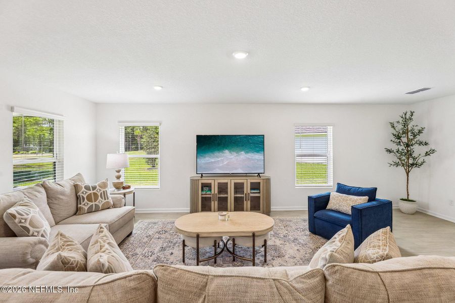 Furnished interior view inside a new home in Dunns Crossing, Jacksonville (Image 18). Furnished interior view inside a new home in Dunns Crossing, Jacksonville (Image 18).