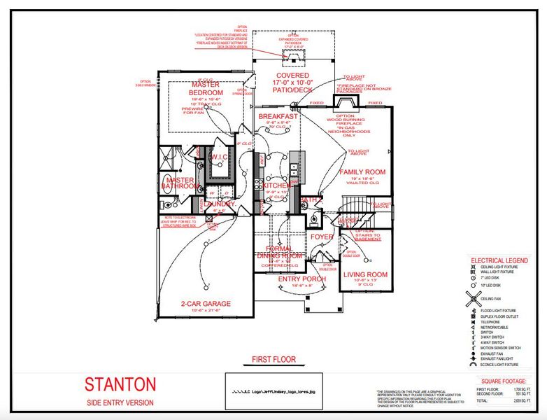 2D floor plan layout for the Stanton A by Jeff Lindsey Communities in Belle Hall, Newnan, GA (Image 2).