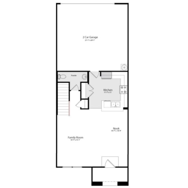 2D floor plan layout of this home in Heartland Townhomes, Heartland, TX (Image 4).