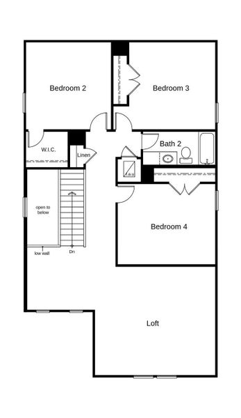 2D floor plan layout of this home in Sonterra - Cool Water, Jarrell, TX (Image 4).