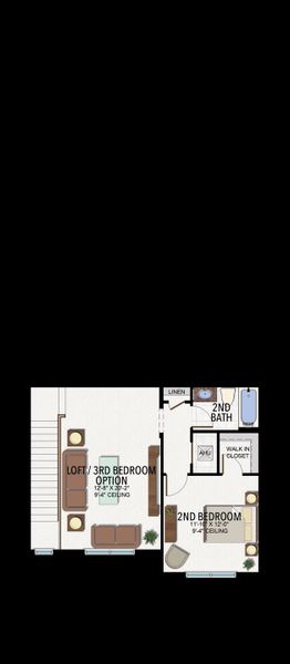 2D floor plan layout for the Royal by GL Homes in Valencia Parc at Riverland, Port St. Lucie, FL (Image 4).