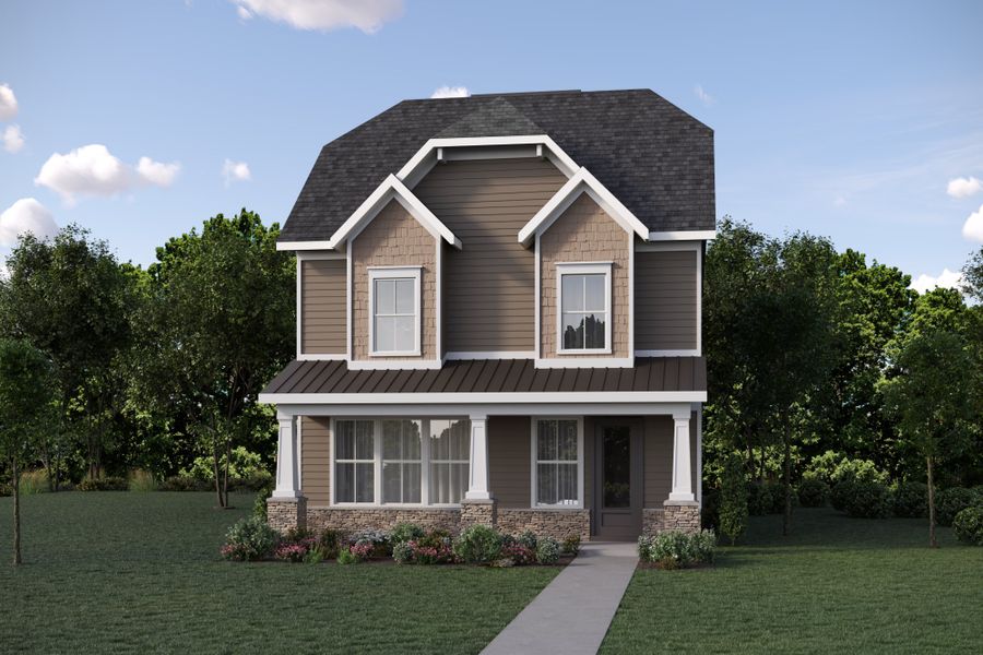 Representative exterior photo of a completed home built from the Willow by Baker Residential in Atwater Station - Village Collection, Fuquay Varina, NC (Image 23). Representative exterior photo of a completed home built from the Willow by Baker Residential in Atwater Station - Village Collection, Fuquay Varina, NC (Image 23).