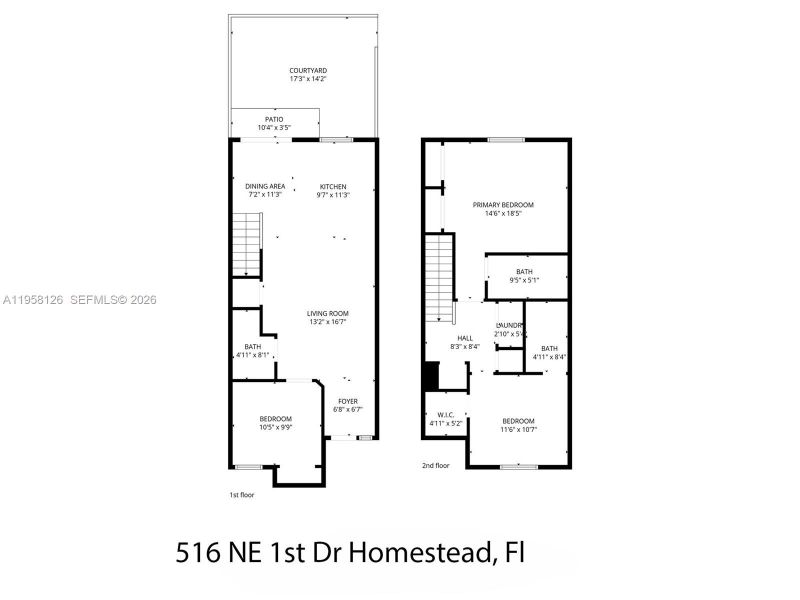 2D floor plan layout of this home in Sebastian Isles, Florida City, FL (Image 5).