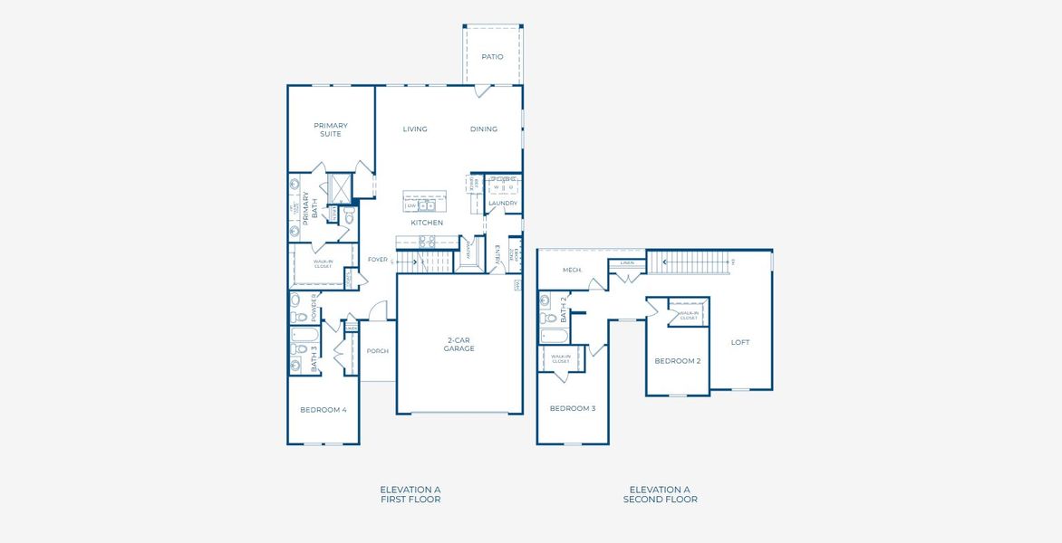 2D floor plan layout for the 4053 by Risewell Homes in Parkton Square, Kyle, TX (Image 3).