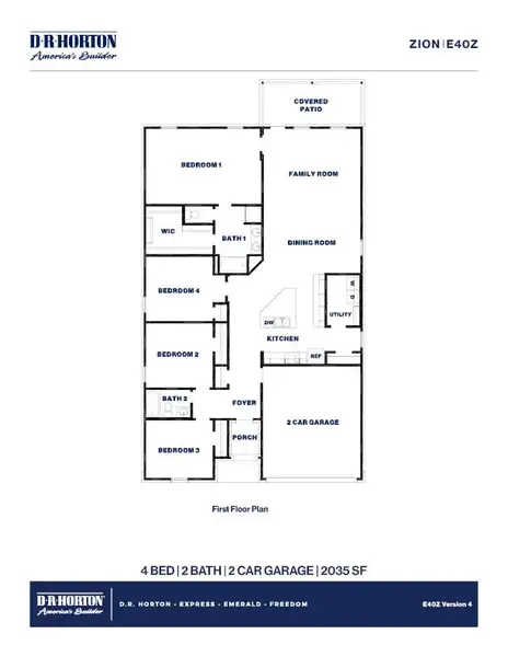 2D floor plan layout for the Zion by D.R. Horton in Sunterra, Katy, TX (Image 3). 2D floor plan layout for the Zion by D.R. Horton in Sunterra, Katy, TX (Image 3).