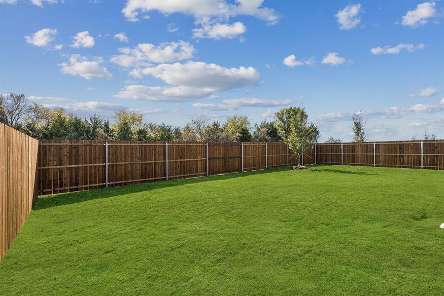 Yard in the Oscar home plan by Trophy Signature Homes – REPRESENTATIVE PHOTO Yard in the Oscar home plan by Trophy Signature Homes – REPRESENTATIVE PHOTO