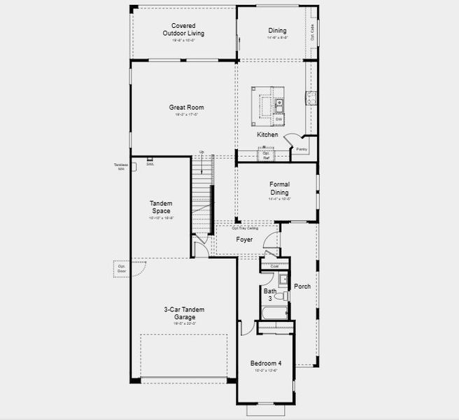 2D floor plan layout for the Azelia by Taylor Morrison in Verdin Discovery Collection, Phoenix, AZ (Image 4). 2D floor plan layout for the Azelia by Taylor Morrison in Verdin Discovery Collection, Phoenix, AZ (Image 4).