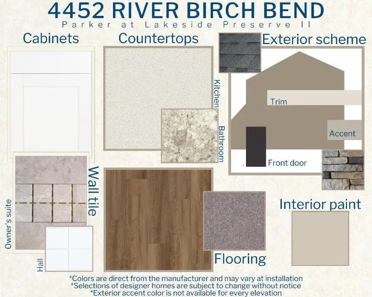 Parker - Colors for this home Parker - Colors for this home