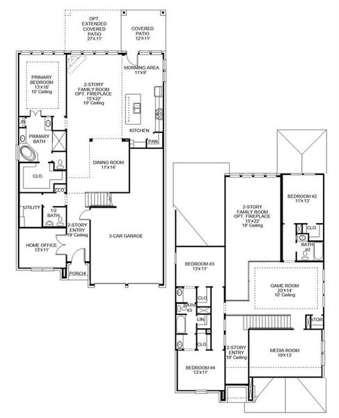 2D floor plan layout of this home in Mustang Lakes, Celina, TX (Image 2). 2D floor plan layout of this home in Mustang Lakes, Celina, TX (Image 2).