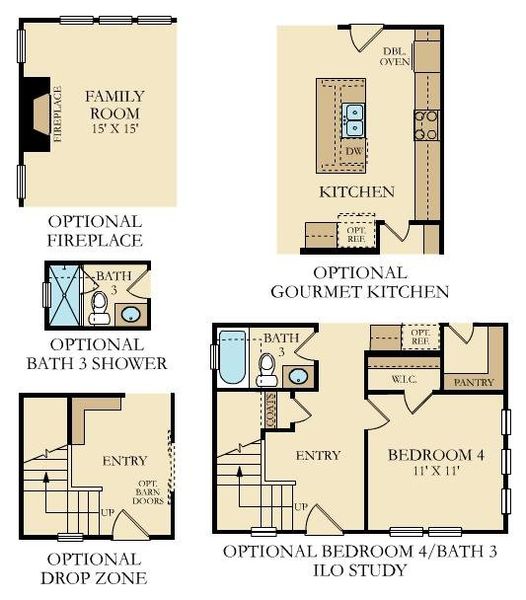2D floor plan layout of this home in Heron's Walk at Summers Corner: Row Collection, Summerville, SC (Image 2). 2D floor plan layout of this home in Heron's Walk at Summers Corner: Row Collection, Summerville, SC (Image 2).