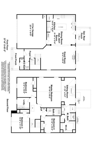 2D floor plan layout for the Palm by Designer Homes of Georgia in Austin Heights, North Augusta, SC (Image 2).