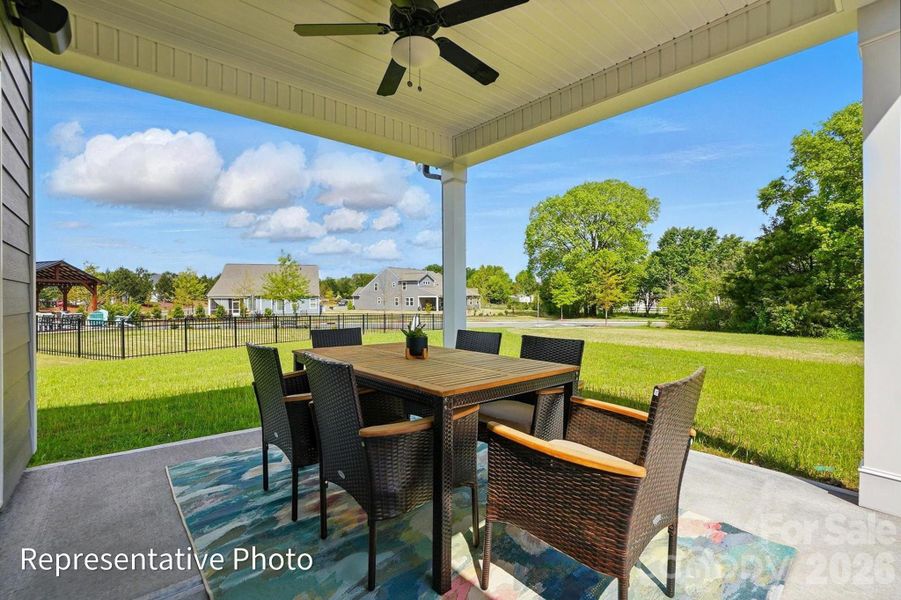 Exterior details and patio area of a home in Heritage - 55+ Community, Indian Trail (Image 2).