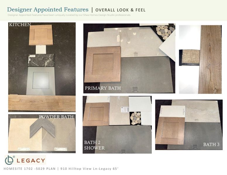 Sample of building materials used in homes in Legacy, Friendswood (Image 14).