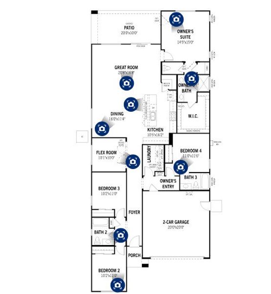 2D floor plan layout of this home in Empire Pointe, Queen Creek, AZ (Image 2). 2D floor plan layout of this home in Empire Pointe, Queen Creek, AZ (Image 2).